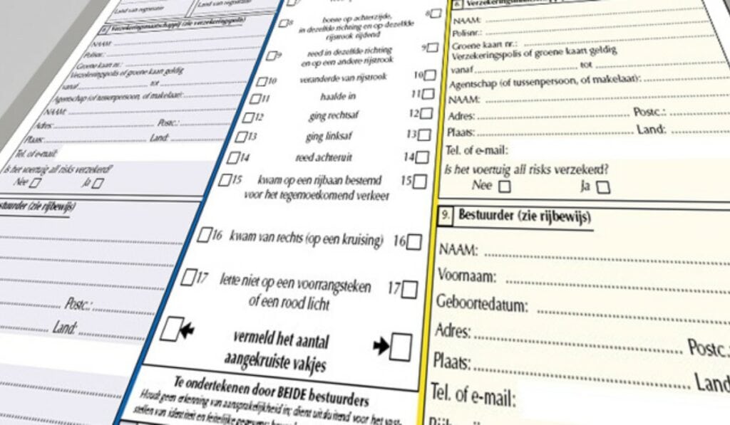 Schadeformulier Autoruit Schade