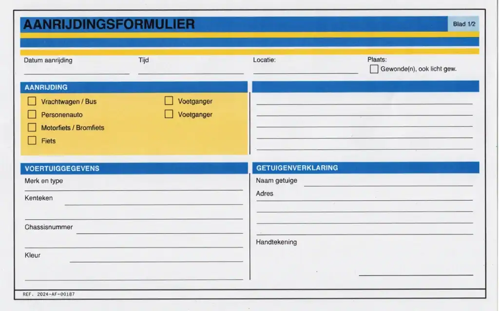 Autoschade Melden Formulier, Schadeformulier en Melden bij Verzekeraar